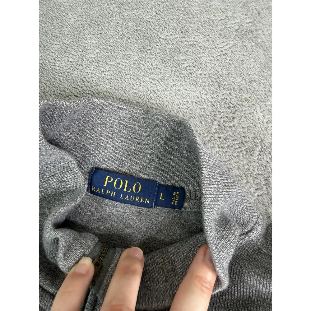 Polo Ralph Lauren 1/4 Zip Pullover Sweater Men's Size Large Gray Preppy